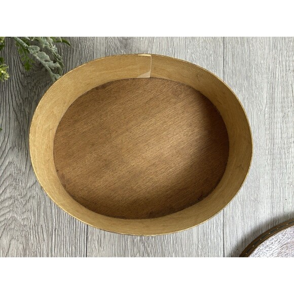 Vintage Wooden Box Oval Shape Hand Painted Floral Lid Made In Yugoslavia - Picture 4 of 13